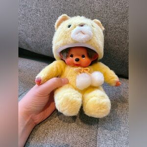 Monchhichi yellow bear plushie